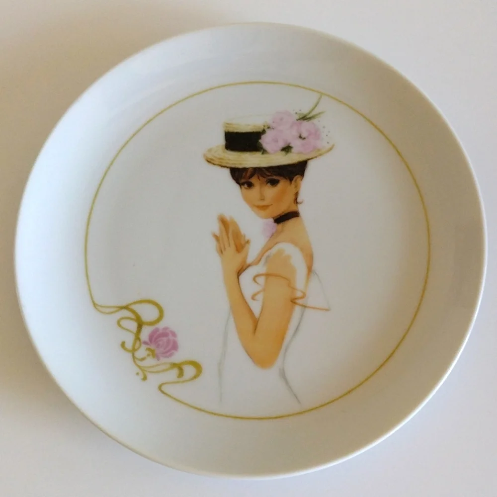 Victorian Women in Hats Porcelain Plates 3pc Enesco Japan